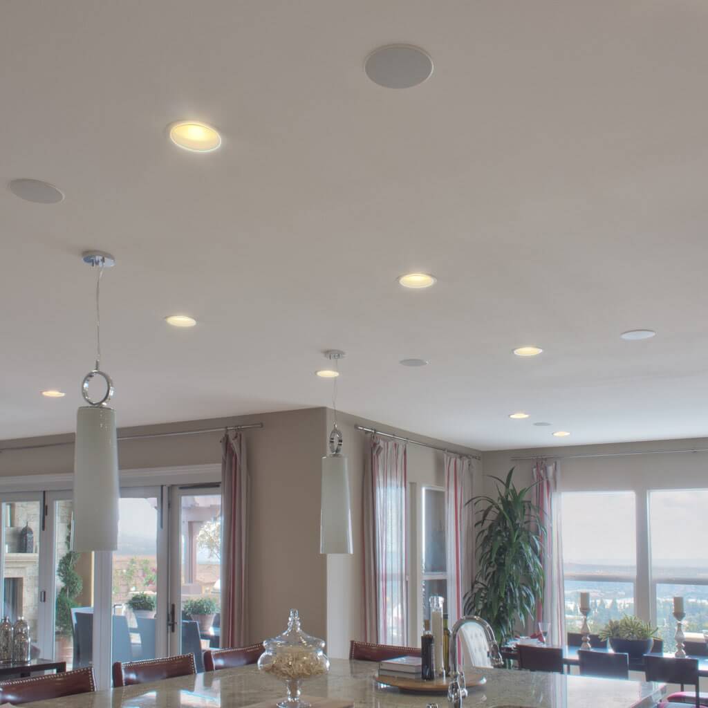 Sonance Visual Performance Series In-ceiling speakers in kitchen, in the Miami / Fort Lauderdale area. Available at dmg Martinez Group.